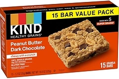 KIND Healthy Grains Bars, Peanut Butter Dark Chocolate, 1.2 Ounce, 60 Count, Gluten Free