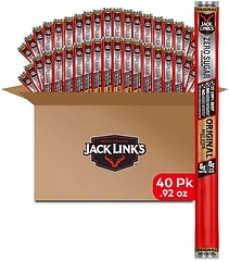 Jack Link's Beef Sticks, Zero Sugar, Original, Bulk Pack - Office Protein Snack, Meat Stick with 6g of Protein, Made with Premium Beef, No Added MSG**...