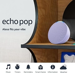 Amazon Echo Pop Alexa, Lavender Bloom - Fits in Any Room, Small Spaces