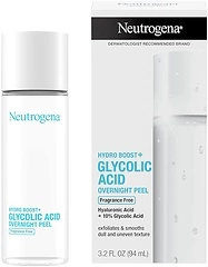 Neutrogena Hydro Boost Glycolic Acid Overnight Face Peel - With Hyaluronic Acid & 10 Glycolic Acid to Smooth & Exfoliate Skin, Fragrance-Free, 3.2 fl....