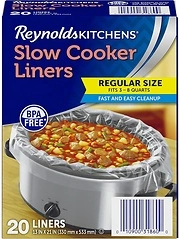 Reynolds Kitchens Slow Cooker Liners, Regular (Fits 3-8 Quarts), 20 Count