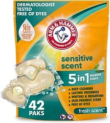 Arm & Hammer Sensitive Fresh Scent 5-IN-1 Power Paks, 42 count