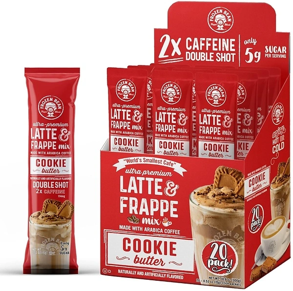 The Frozen Bean Cookie Butter Frappe & Latte Instant Mix, 20 Pack