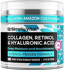 SimplyVital Collagen, Retinol & Hyaluronic Acid Cream, 1.7 fl. oz.