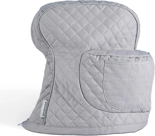KITCHENAID Fitted Tilt-Head Stand Mixer Cover, Quilted 100% Cotton, Grey