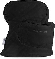 KITCHENAID Solid Stand Mixer Cover with Storage Pocket, 100% Cotton, Onyx Black, 14.4"x18"x10"