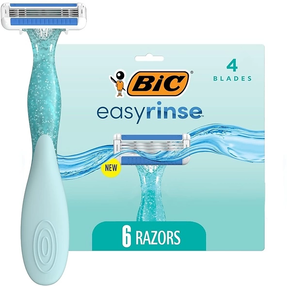 BIC EasyRinse Women's Disposable Razors, 4 Blades, 6 Count