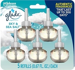 Glade PlugIns Refills Air Freshener, Sky & Sea Salt, 3.35 Fl Oz, 5 Count