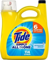 Tide Simply Liquid Laundry Detergent Refreshing Breeze, 114 loads