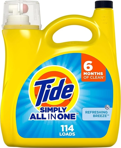 Tide Simply Liquid Laundry Detergent Refreshing Breeze, 114 loads
