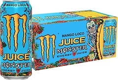 Monster Energy Juice Monster Mango Loco, Energy + Juice, Energy Drink, 16 Ounce (Pack of 15)
