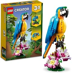 LEGO Creator 3 in 1 Exotic Parrot Building Toy Set, 31136, Ages 7 and Up