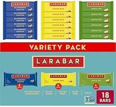 Larabar Variety Pack, Blueberry Muffin, Lemon Bar, Apple Pie, Fruit & Nut Bars, 18 ct
