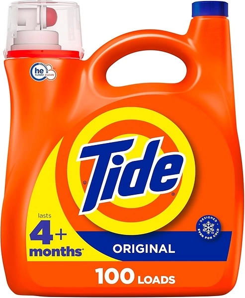 Tide Liquid Laundry Detergent, Original Scent, HE Compatible, 100 Loads, 132 fl oz