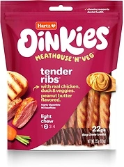 Hartz Oinkies Tender Ribs with Real Chicken, Duck & Veggies, 22 Count