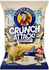 Pirate's Booty Crunch Attack, White Cheddar Cheese Puffs, Gluten Free, Crunchy Snack for Kids, Easter Snacks, 8oz Grocery Size Bag