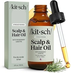 Kitsch Rosemary Oil Pre-Wash Strengthening Hair Oil with Castor, Biotin, 60ml