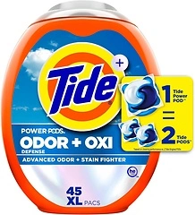 Tide Ultra OXI Power PODS with Odor Eliminators Laundry Detergent, 45 Count