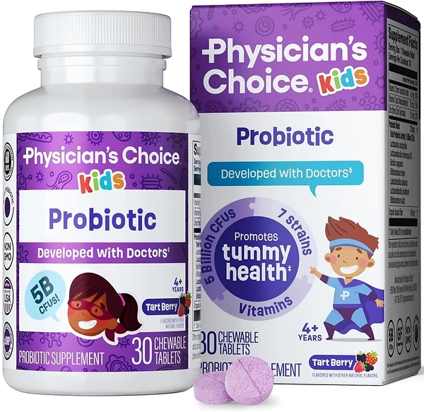 Physician's CHOICE Probiotics for Kids - 7 Strains, Organic Prebiotics