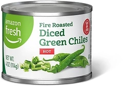Amazon Fresh, Diced Green Chili Peppers Hot, 4 Oz
