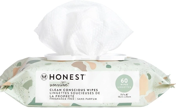 The Honest Co. Unscented Baby Wipes, Plant-Based, Hypoallergenic, 60 Count