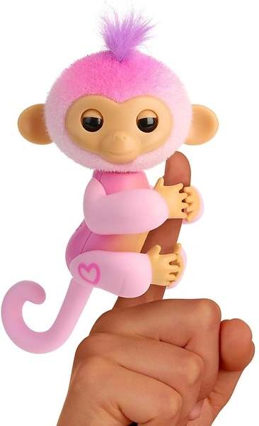 Fingerlings Baby Monkey, Reacts to Touch, 70+ Sounds & Reactions - Harmony (Pink)