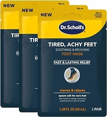 Dr. Scholl's Tired, Achy Feet Soothing & Reviving Foot Mask, 3 Pair, Warming Booties