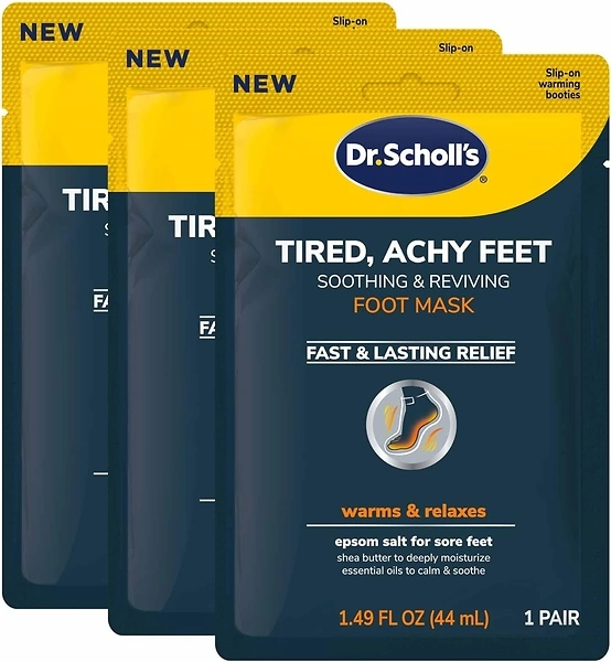 Dr. Scholl's Tired, Achy Feet Soothing & Reviving Foot Mask, 3 Pair, Warming Booties