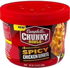 Campbell's Chunky Soup, Spicy Chicken Burrito Soup, 15.25 oz Microwavable Bowl