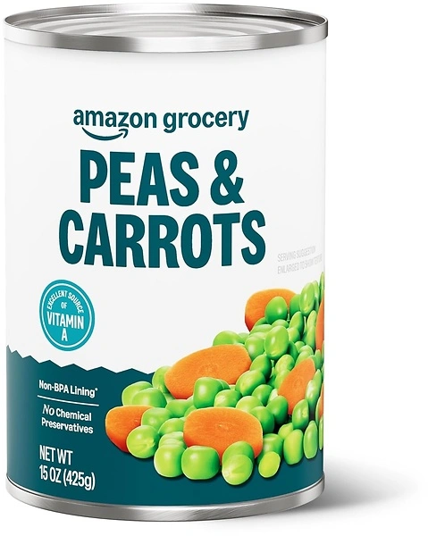 Amazon Grocery Canned Peas and Carrots, 15 Oz