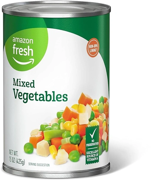 Amazon Fresh, Canned Mixed Vegetables, 15 Oz