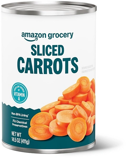 Amazon Grocery, Canned Sliced Carrots, 14.5 Oz