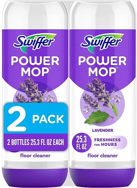 Swiffer Power Mop Refill Solution, Floor Cleaner, Lavender Scent, 50.6oz