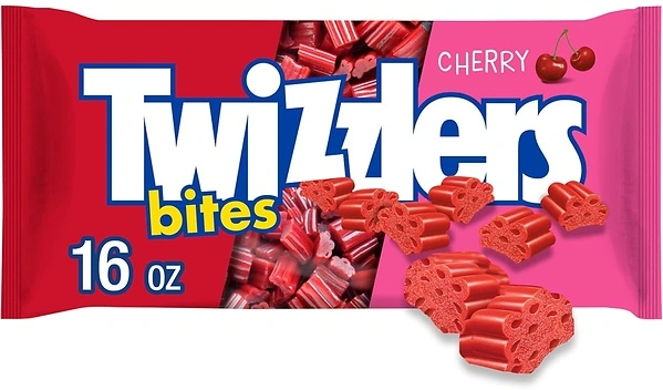 TWIZZLERS Bites Cherry Flavored Licorice Style, Chewy Candy Bag, 16 oz