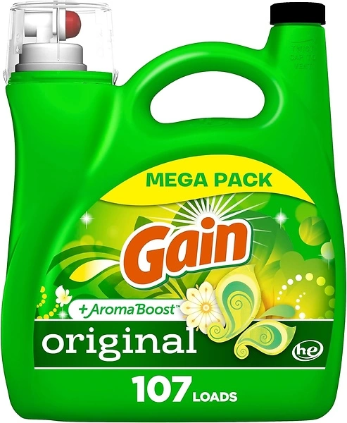 Gain + Aroma Boost Laundry Detergent Liquid, Original Scent, 107 Loads, 154 fl oz