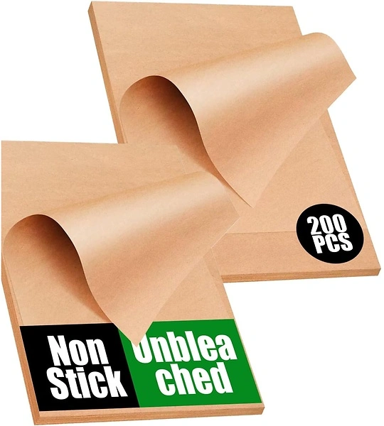 200 PCS Unbleached Parchment Paper Sheets 12x16 Inches, Non-Stick for Baking