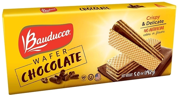 Bauducco Chocolate Wafers - Crispy Wafer Cookies with Chocolate Cream, 5.0 oz