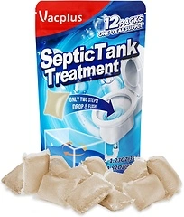 Vacplus Septic Tank Treatment, 12 Pcs, Dissolvable Packs, Biodegradable Enzymes