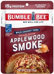 Bumble Bee Applewood Smoke Seasoned Tuna, 2.5 oz Pouch, 15g Protein, Gluten Free