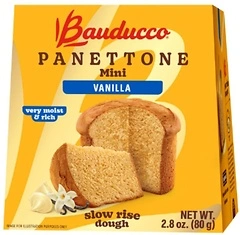 Bauducco Mini Panettone Vanilla, Traditional Italian Holiday Cake, 2.8 oz