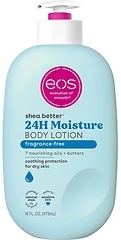 eos Shea Better Body Lotion Fragrance Free, 16 fl oz, 24-Hour Hydration