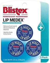 Blistex Lip Medex, 0.25 Ounce, 3 Count, Medicated Relief with Cooling