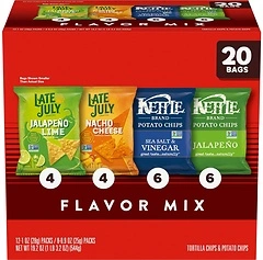 Kettle Brand and Late July Snacks Mix Variety Pack, 20 Count Snack Bags