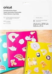Cricut Printable Sticker Paper, US Letter Size, 8.5 x 11in, 8 Count