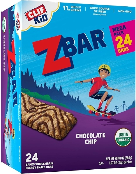 CLIF Kid Zbar - Chocolate Chip Soft Baked Snack Bars, 24 Count