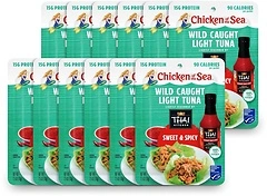 Chicken of the Sea Wild Caught Light Tuna, Sweet & Spicy, 2.5 Ounce, 12 Packets