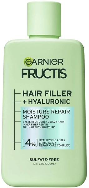 Garnier Fructis Hair Filler Moisture Repair Shampoo, Sulfate Free, 10.1 Fl Oz