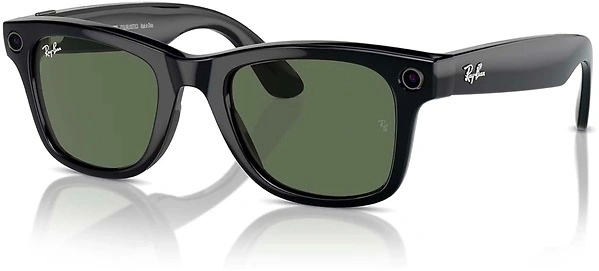 Ray-Ban Meta (Gen 1) Wayfarer Smart AI Glasses, 12 MP Camera, Green Lenses