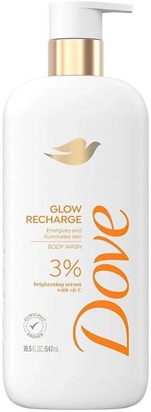 Dove Serum Body Wash Glow Recharge, Exfoliates Skin with Vitamin C, 18.5 Fl Oz