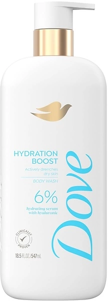 Dove Body Wash Hydration Boost, 18.5 oz, with Hyaluronic Acid for Dry Skin
